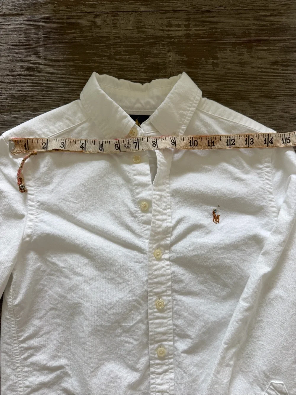 Ralph Lauren White Long-Sleeve Button-Down Shirt with Pony Logo